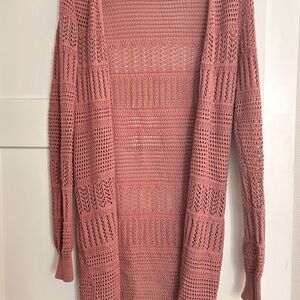No Boundaries Women's Rose Open-Knit Cardigan.